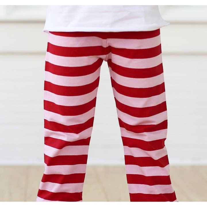 Valentine Stripes Button Ruffle Pants for wholesale by Adorable Essentials