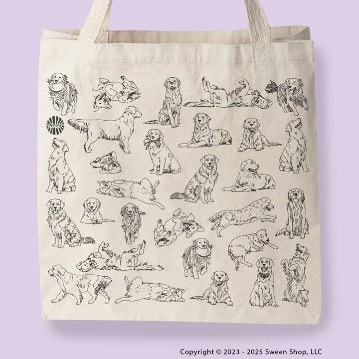Grand sac fourre-tout en toile Golden Retriever pour cadeau animal de compagnie. pour la vente par Sween Shop