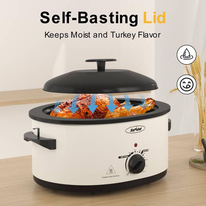 Heynemo - Wholesale Roaster - RoyalCraft 8-Quart Slow Cooker with Self-Basting Lid