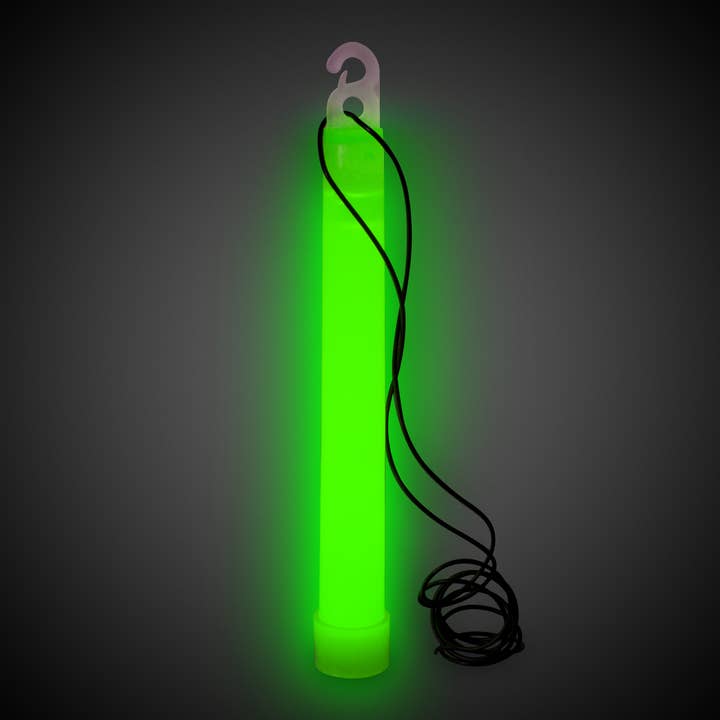 6" Green Glow Sticks with Lanyard For St. Patricks Day for wholesale by Windy City Novelties