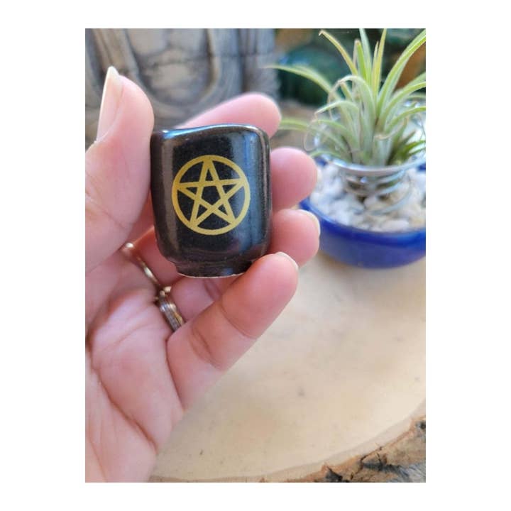 My Magic Place Shop - Wholesale Candle Holder - Ceramic Chime Candle Holder, Pentacle, Candle Holder , Altar3