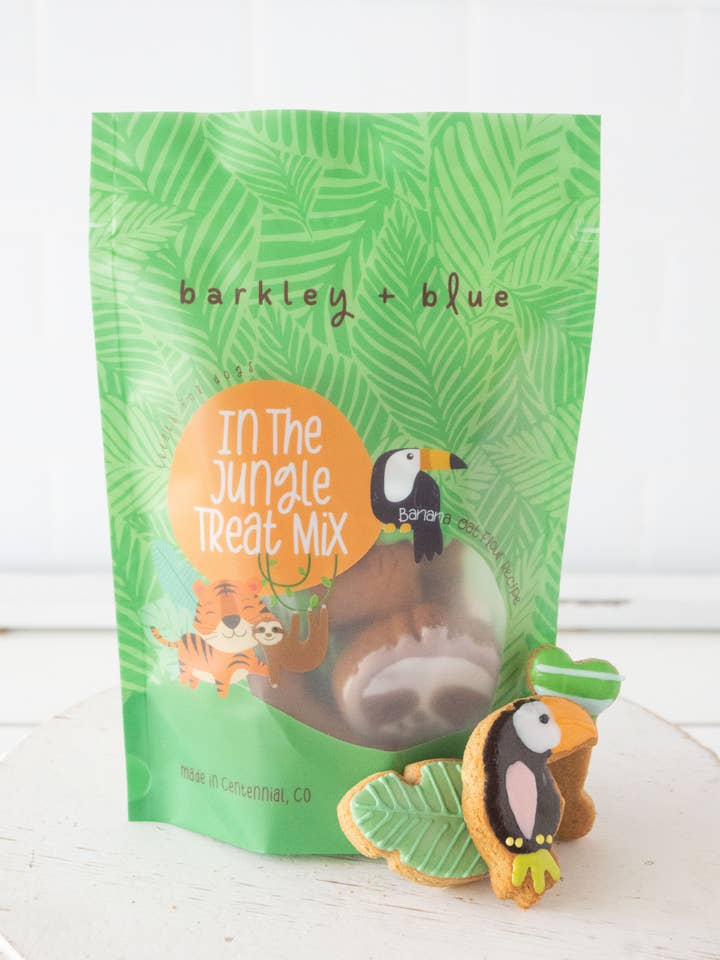 In the Jungle Dog Treats - Summer Themed Dog Biscuit Treats for wholesale by Barkley & Blue