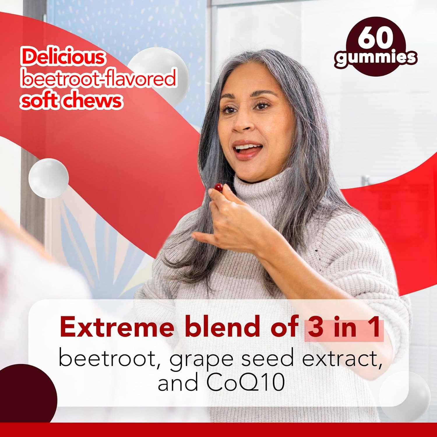 Vitamize inc - Vente Supplément oral/vitamine - Formule extrême Betterave & CoQ10 100 mg avec extrait de pépins de raisin - Gummies3