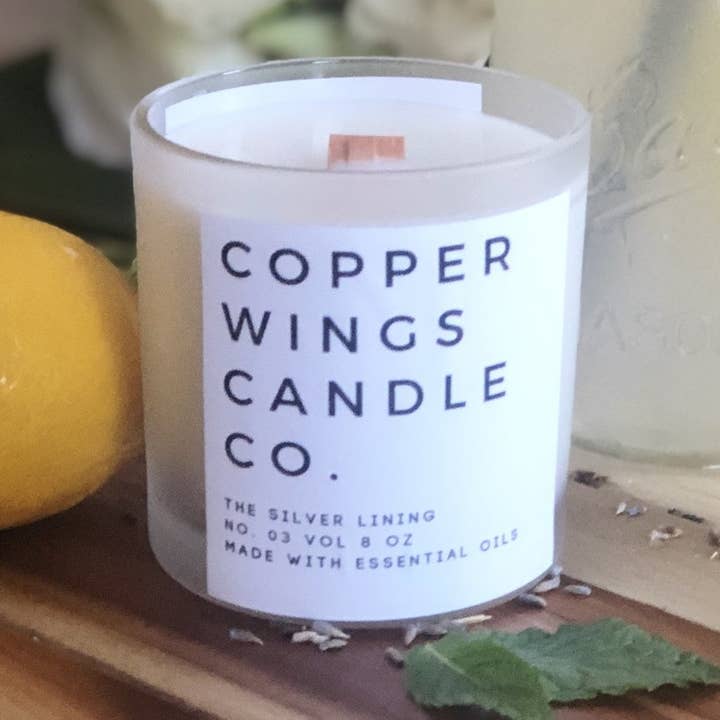 The Silver Lining for wholesale by Copper Wings Candle Co.
