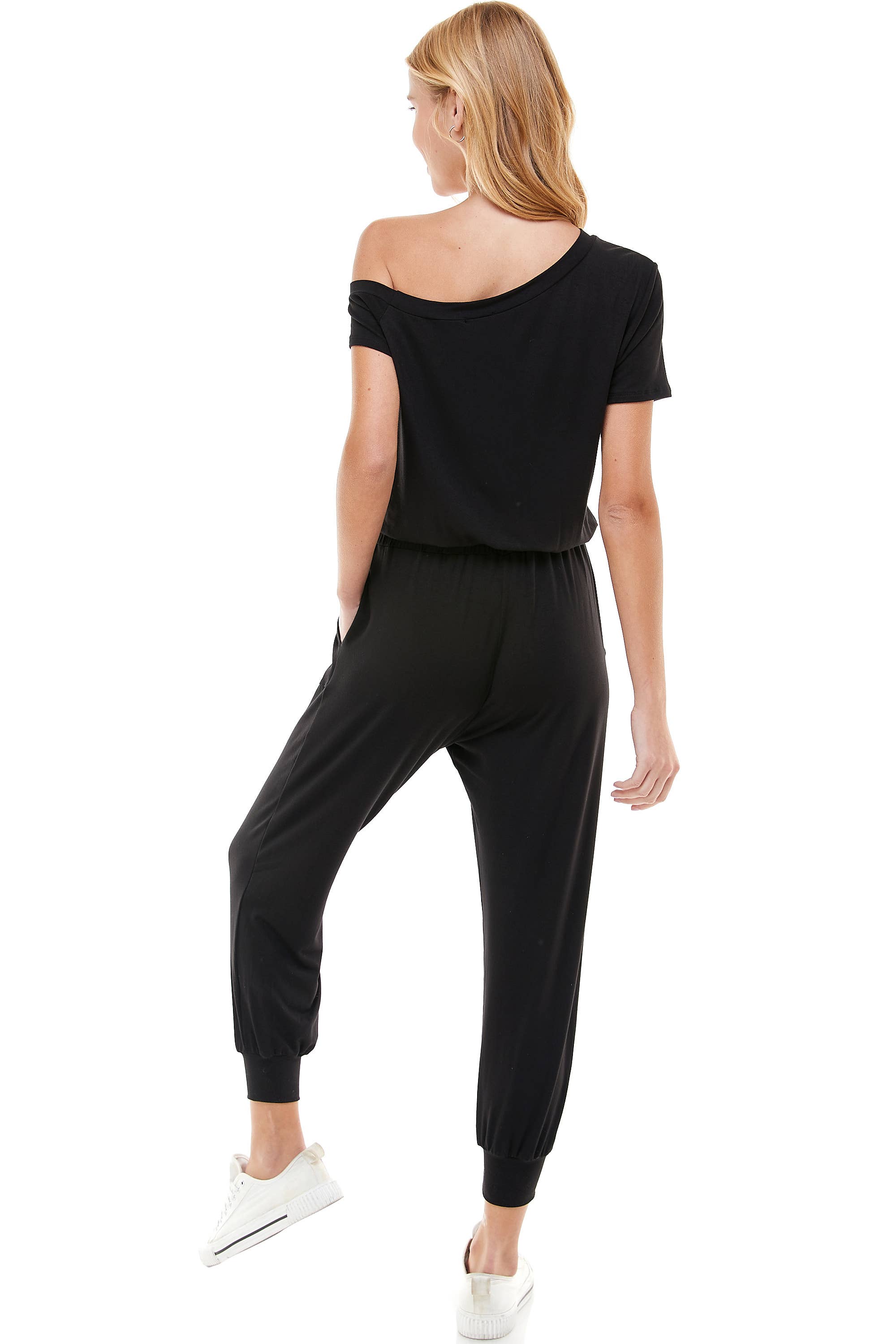 LOVING PEOPLE – wholesale Jumpsuit – Women's – Off Shoulder Elastic Waist Drawstring Jumpsuit2