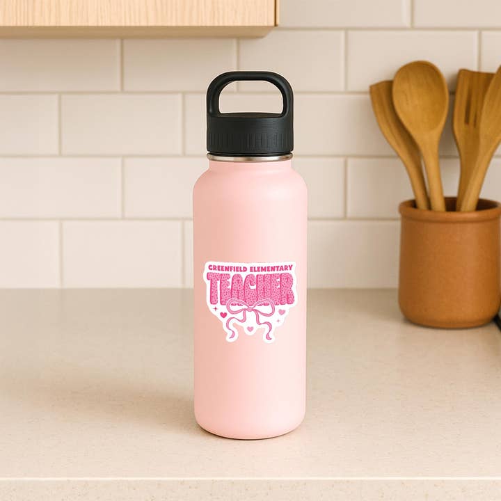 White Vinyl Sticker-Love+Local Classroom Coquette Teacher Bow for wholesale on Faire3