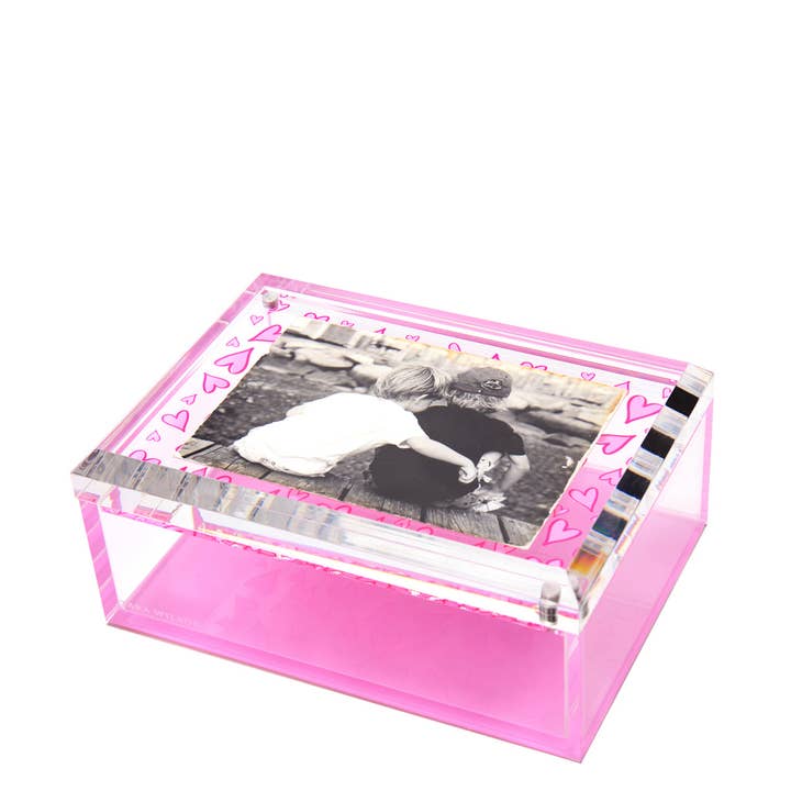 PHOTO BOX - 5" x 7" - PINK HEART for wholesale by Tara Wilson Designs