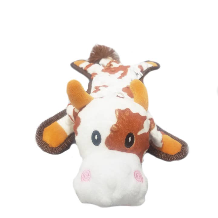 STEELDOG USA LLC - Wholesale Pet Plush Toy - Dog - Baby Bump Flat Brown Cow1