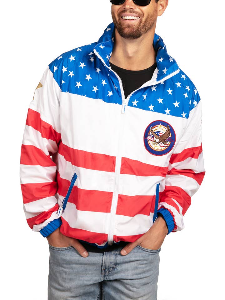 Tipsy Elves - Wholesale Windbreaker - Unisex - USA American Flag Windbreaker