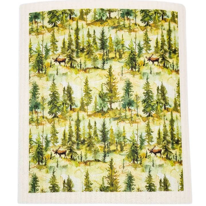 Torchons suédois Moose In Pine Trees - Tissu éponge pour la vente par Home Accents By Driftless