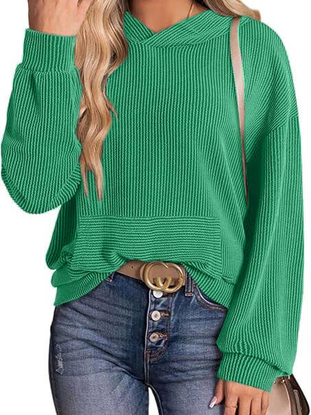 safistyle - Wholesale Sweatshirt - Women's - Women’s Loose Hooded Twisted Sweatshirt5