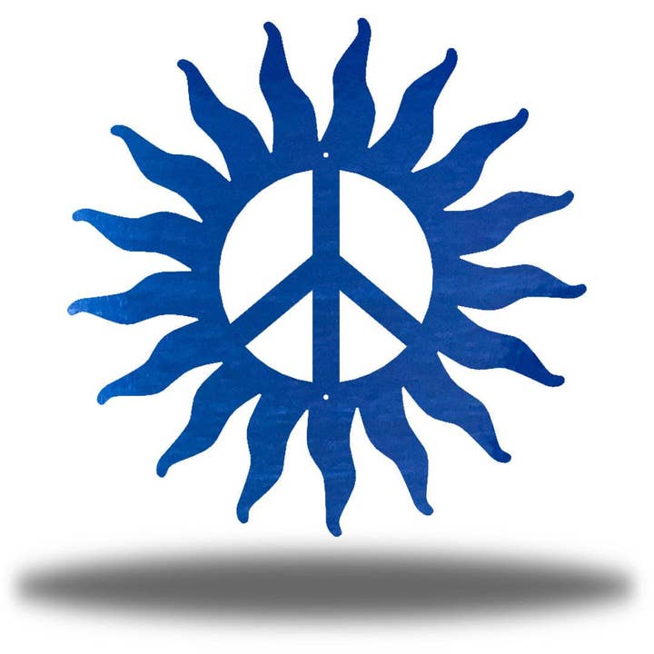 Riverside Designs - Wholesale Wall Accent - Peace Sign Sun Metal Wall Art | Indoor & Outdoor Home Décor