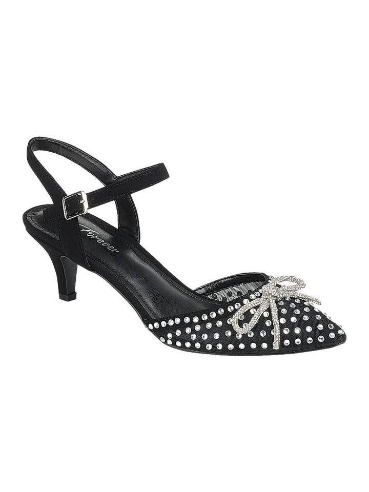 FASHION EMPORIO - Wholesale Low Heels - Women's - Women Kitten Heel Ankle Strap Shoes FL-SILK-22