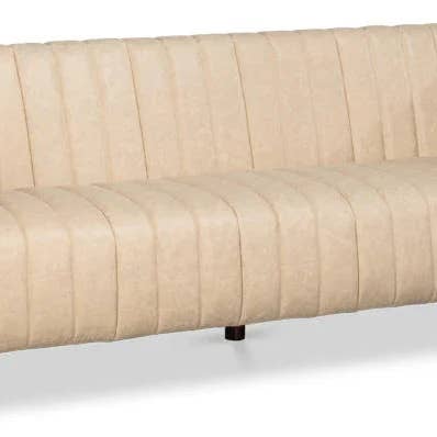 Denys Cappuccino White Leather Sofa for wholesale by LOOMLAN