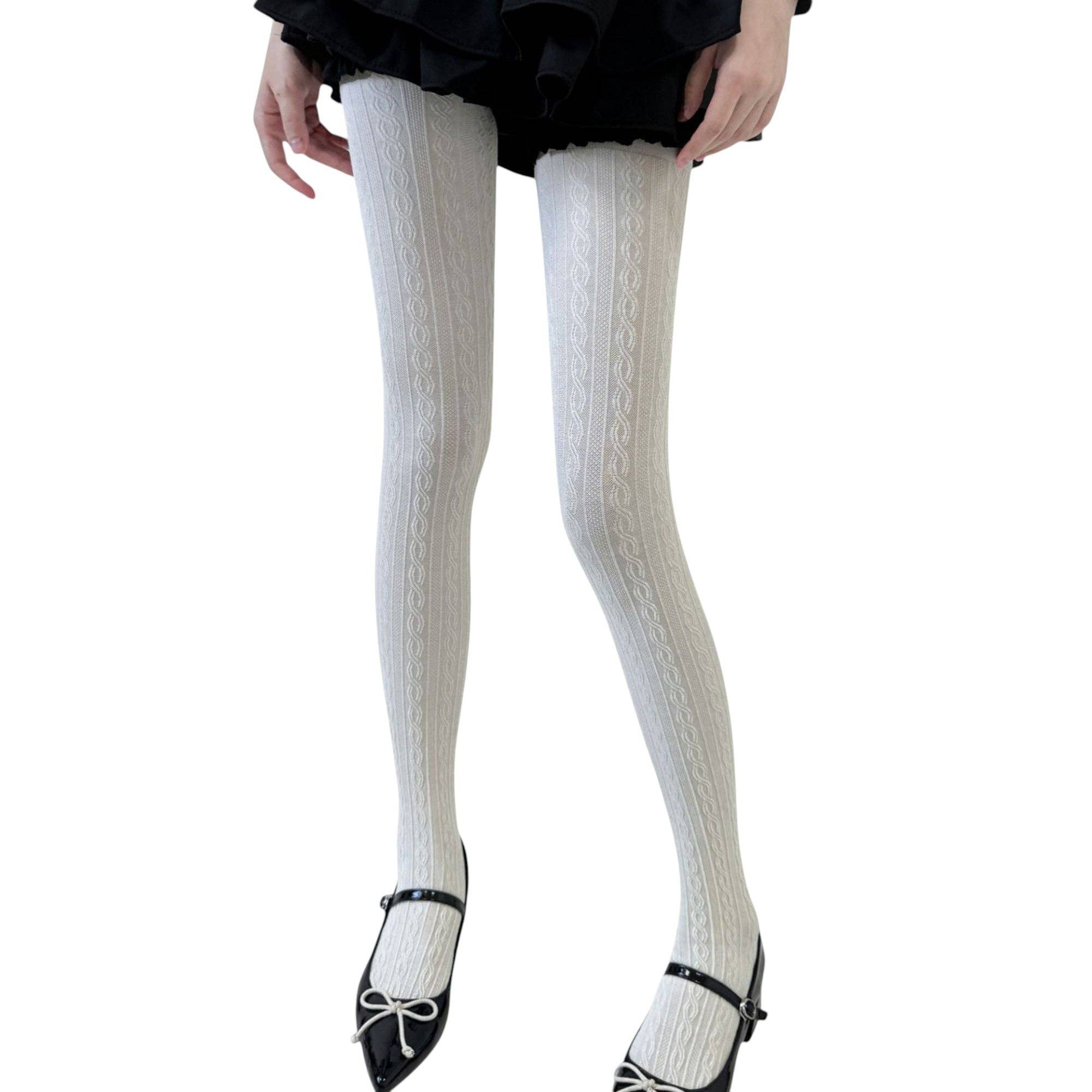 AK Brand - Wholesale Tights - Women's - Cable Knit Patterned Opaque Tights with Soft Stretch Fabric4