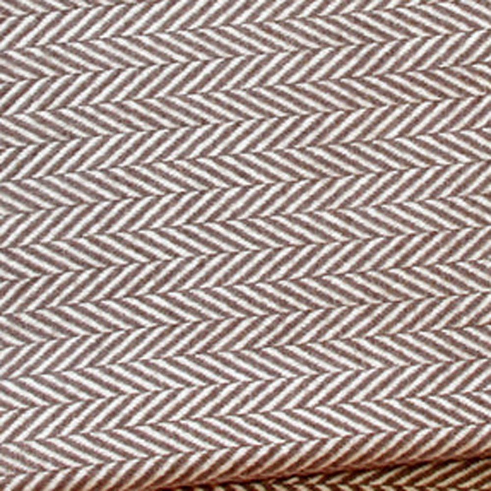 HomeRoots – Großhandel Überwurfdecke – Traumhaft weiche Fischgräten-Überwurfdecke in Braun und Weiß3