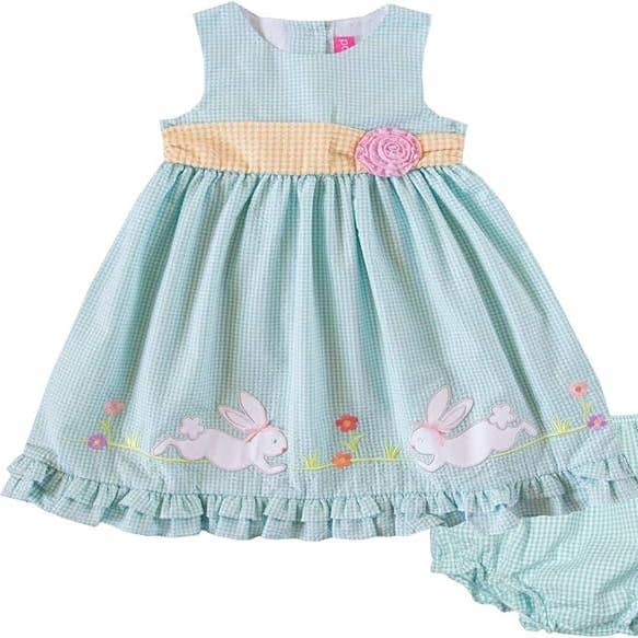 Good Lad Newborn/Infant Baby Girls Turquoise Easter Dress for wholesale by Good Lad Apparel