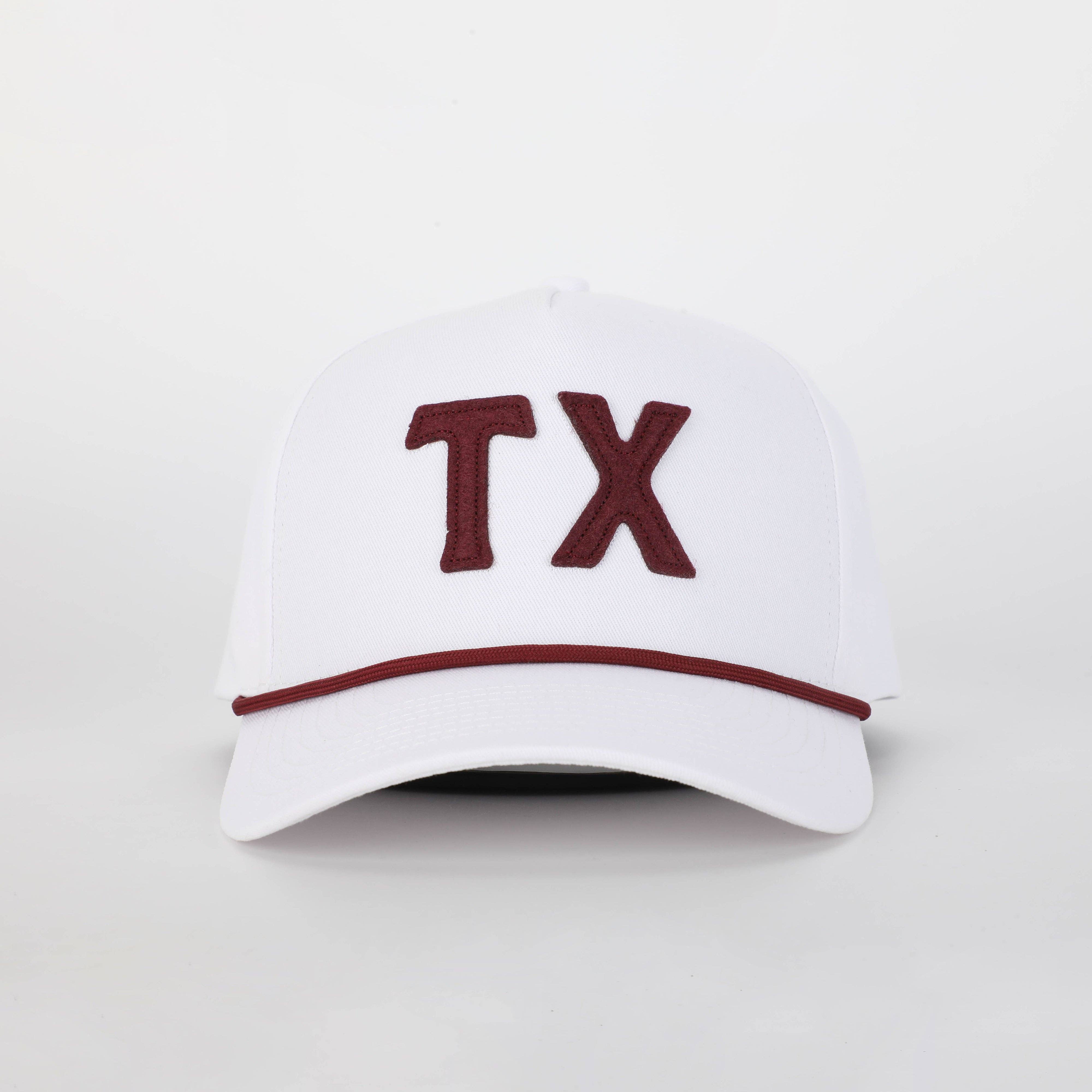 Texas Outfitters – wholesale Baseballkeps - Unisex – Texas/TX hatt i Stadium White & College Maroon