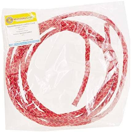 Mandala Crafts - Wholesale Craft Supplies - Mandala Crafts 6mm Braided Leather Cord, Genuine Leather Round Bolo Cord for Jewelry Making, Bolo Ties, Wrapping, Crafting4