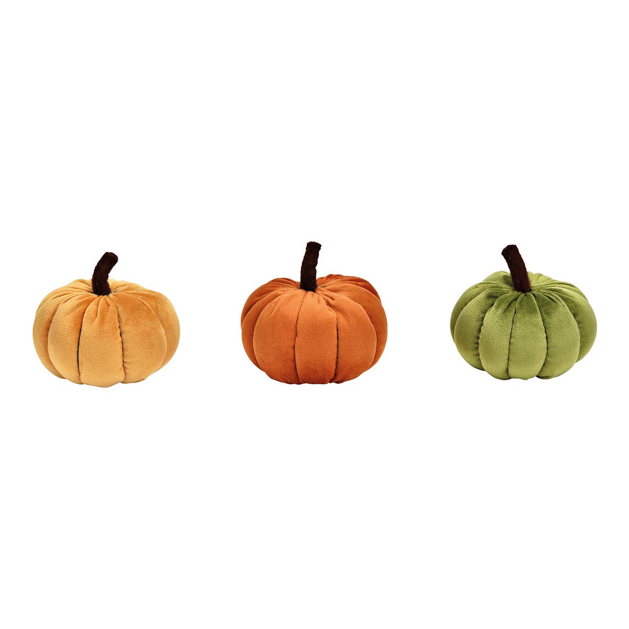 Wurm - Wholesale Decorative Figurine - Textile pumpkin, set of 3, Orange/Light Orange/Green (W/H/D) 10x9x10cm0