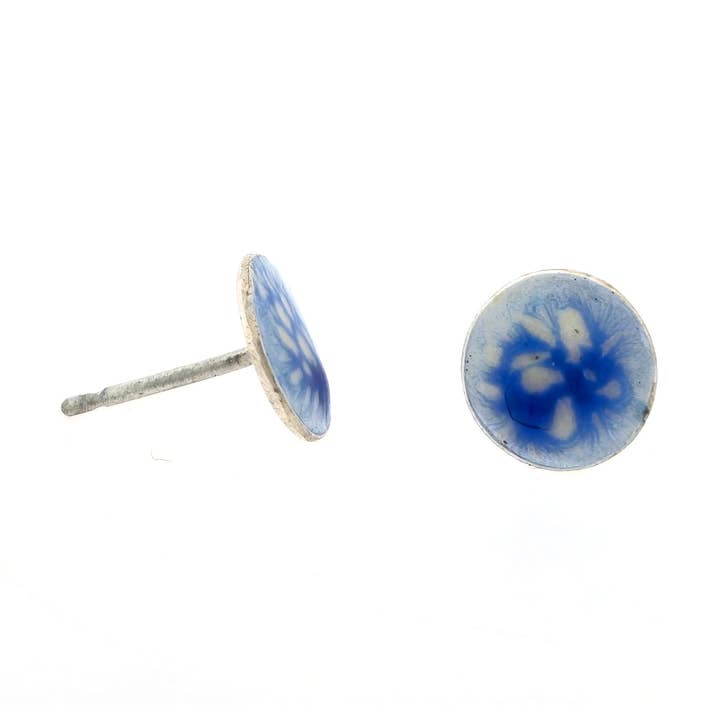 Pendientes Nebula de plata esmaltada en azul para venta al por mayor de Mijoux Creations