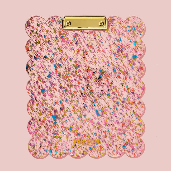 ZUM SPASS - Geschwungener Klemmbrett - Groß - Fröhliches Konfetti für den Großhandel von Taylor Elliott Designs