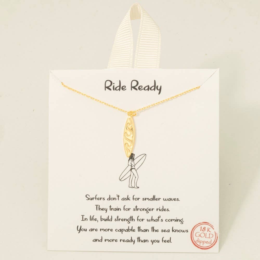 GD Gold Dipped Surf Board Pendant Necklace for wholesale on Faire1