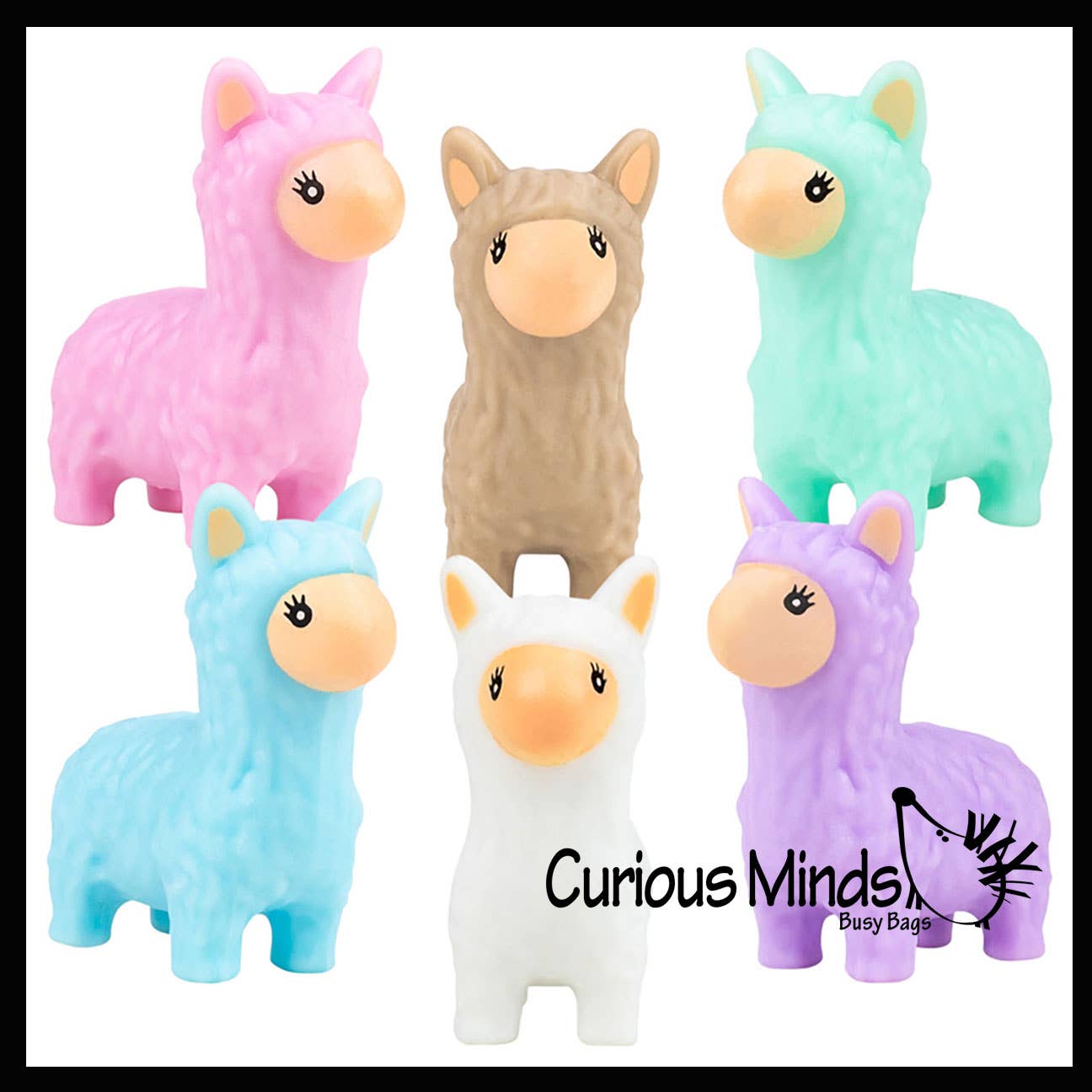 Curious Minds Toys – Großhandel Spielfigur – Kinder – 1 Niedliche, Bunte Kleine Alpaka-Figur – Mini-Spielzeug – Klein4
