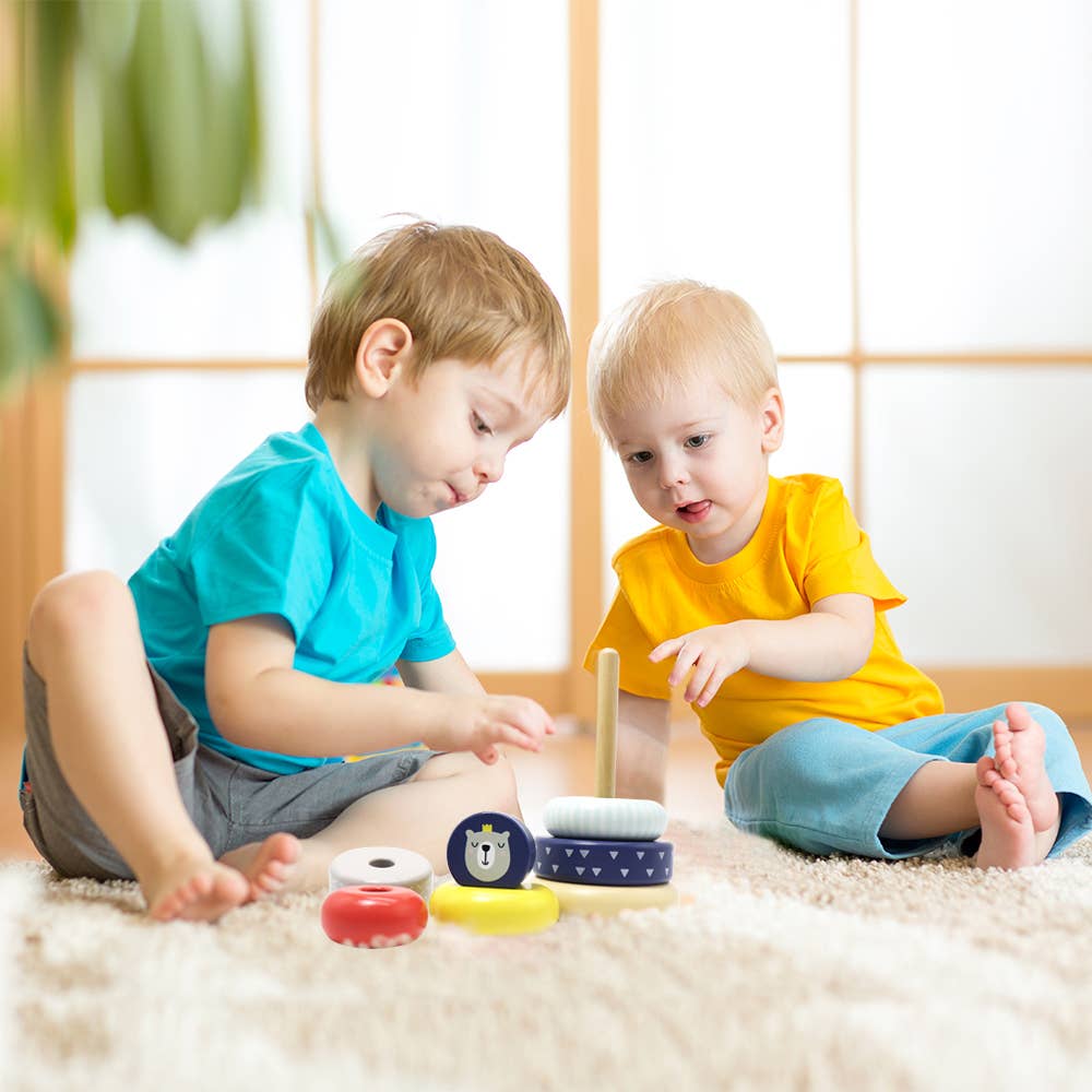 Leo & Friends - Wholesale Stacking Rings Game - Baby - Leo & Friends Wooden Stacking Toys, 6 Wooden Rings10