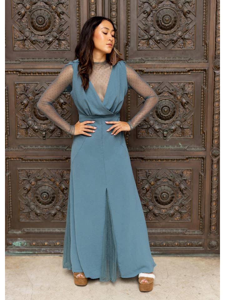 Joyfolie - Wholesale Dress - Women's - Tisannah Dress in Dusty Teal