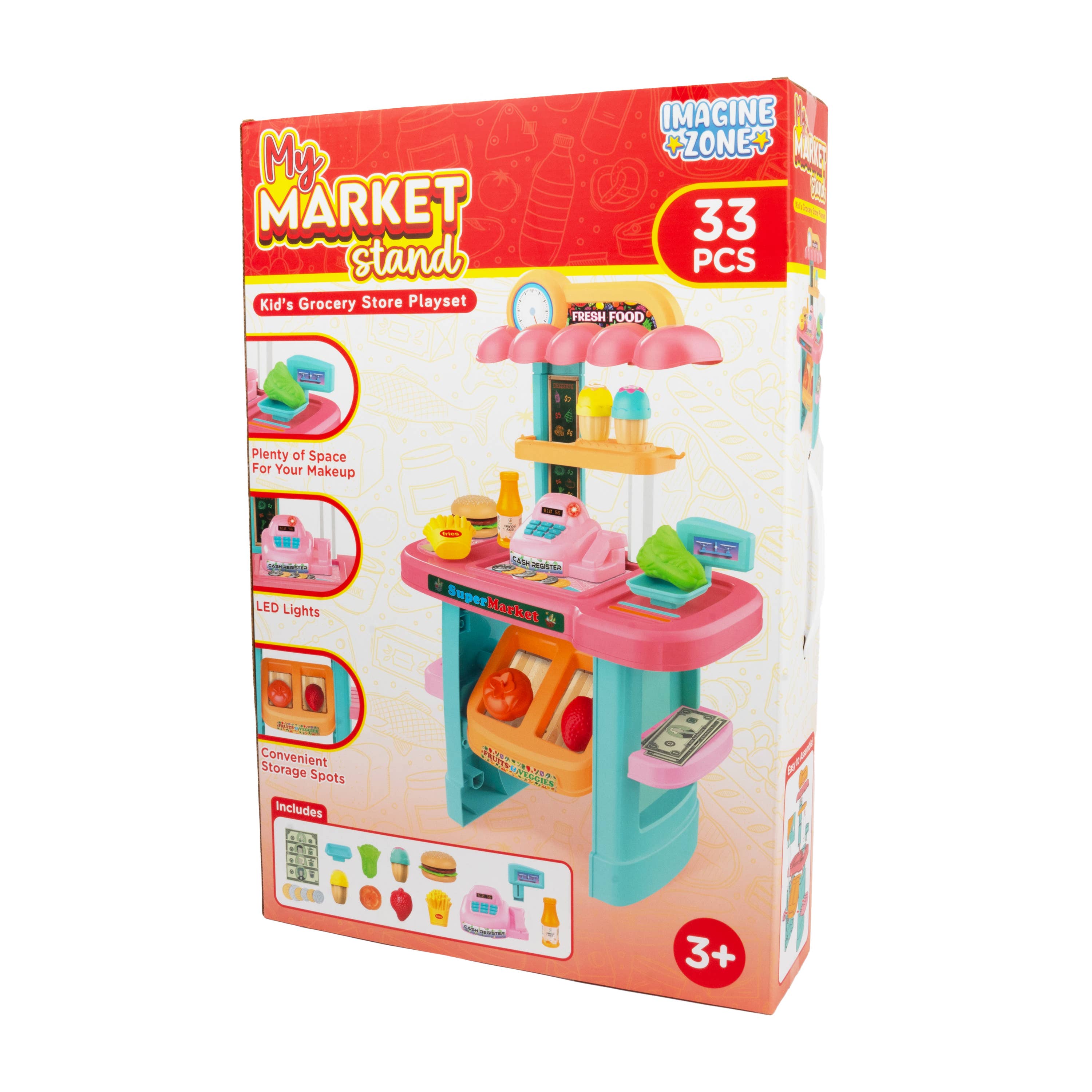 World Tech Toys - Wholesale Toy Set - Kids - 33 Piece My Market Stand Kid's Grocery Store Playset1