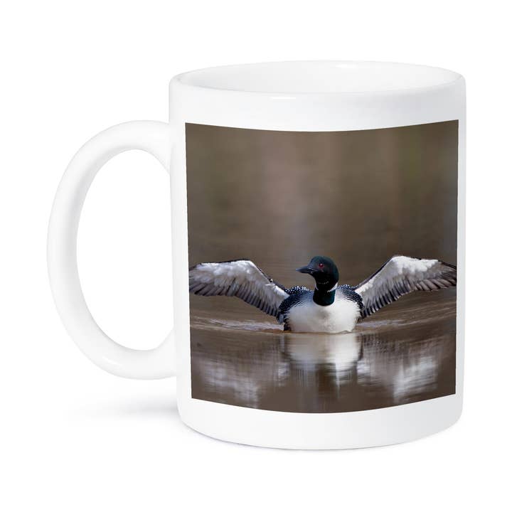 3dRose - Wholesale Coffee Mug - 3dRose, Common Loon, Gavia immer, flapping wings in wetland, Marion Co. IL, Mug8