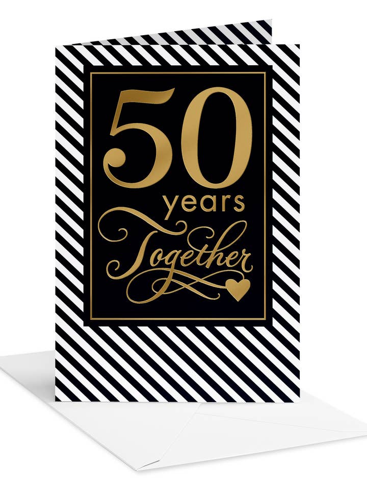 Carte du 50e anniversaire (Années d'or ensemble) pour la vente par DICKENS INC.