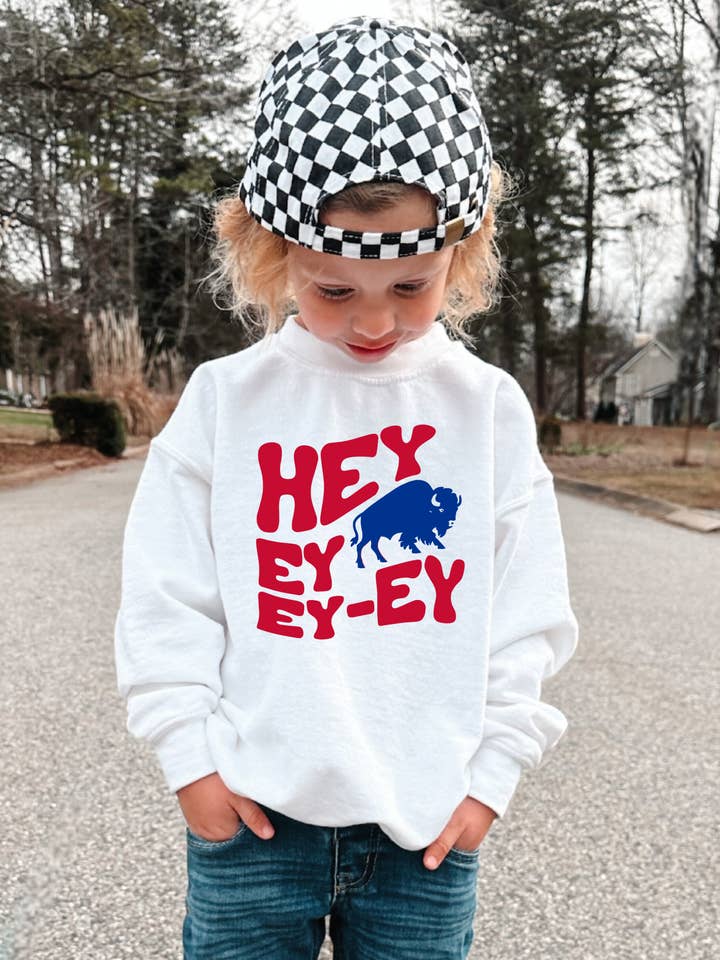 Hey Ey Ey Ey Buffalo Bills Youth Graphic Sweatshirt for wholesale by Uncommon Label