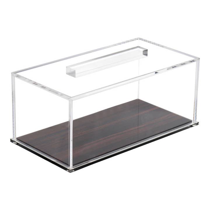 Lucite Wood Look Cake Tray with Lid for wholesale by Boker-Tov Shalom