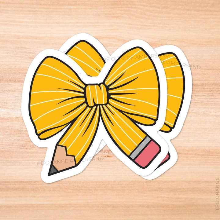 The Orange Ampersand – Engroshandel Klistermærke – Tilbage til skolen Coquette Pencil Bow Sticker1