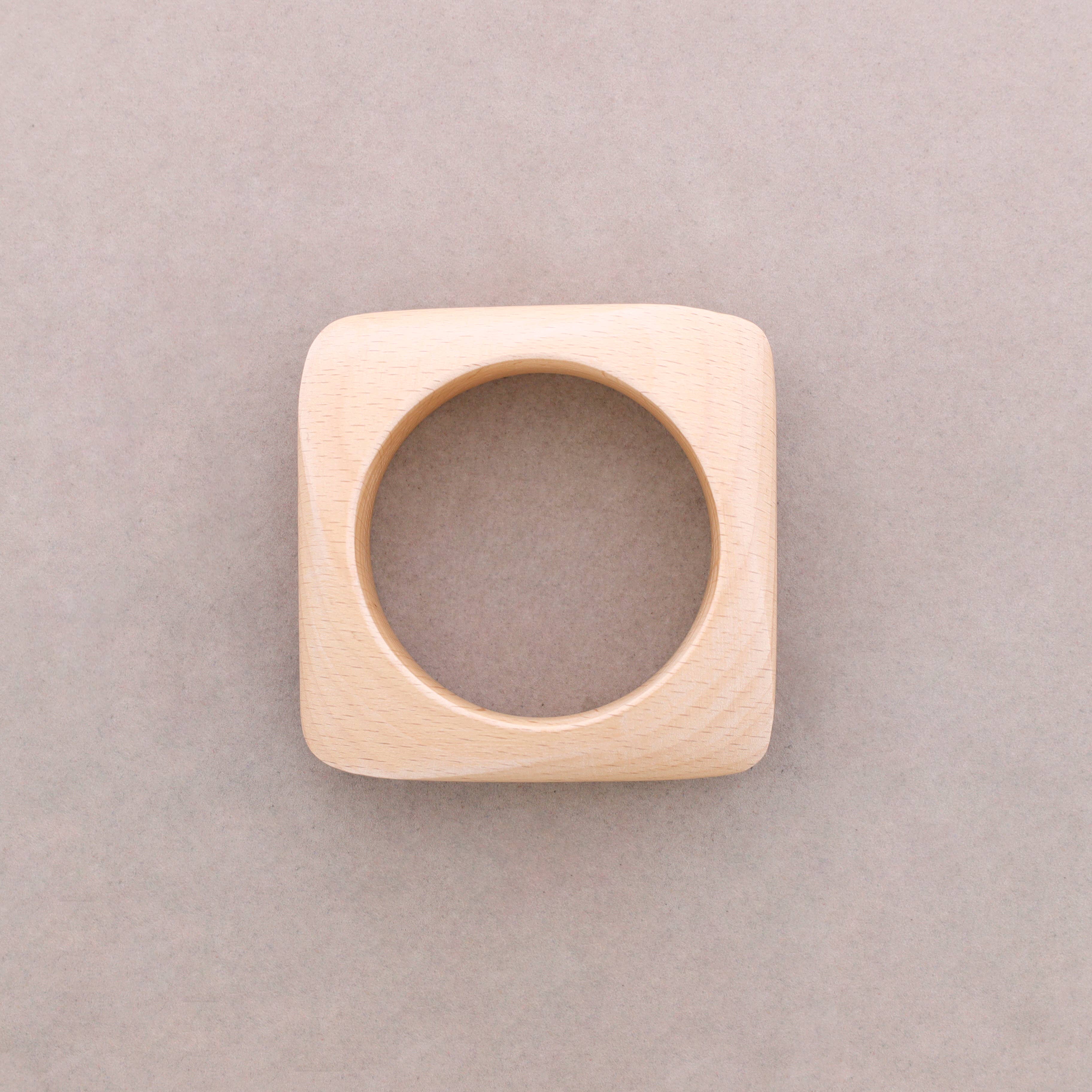 Sonata - Wholesale Snap Jewelry - Square Rigid Wooden Bracelet2