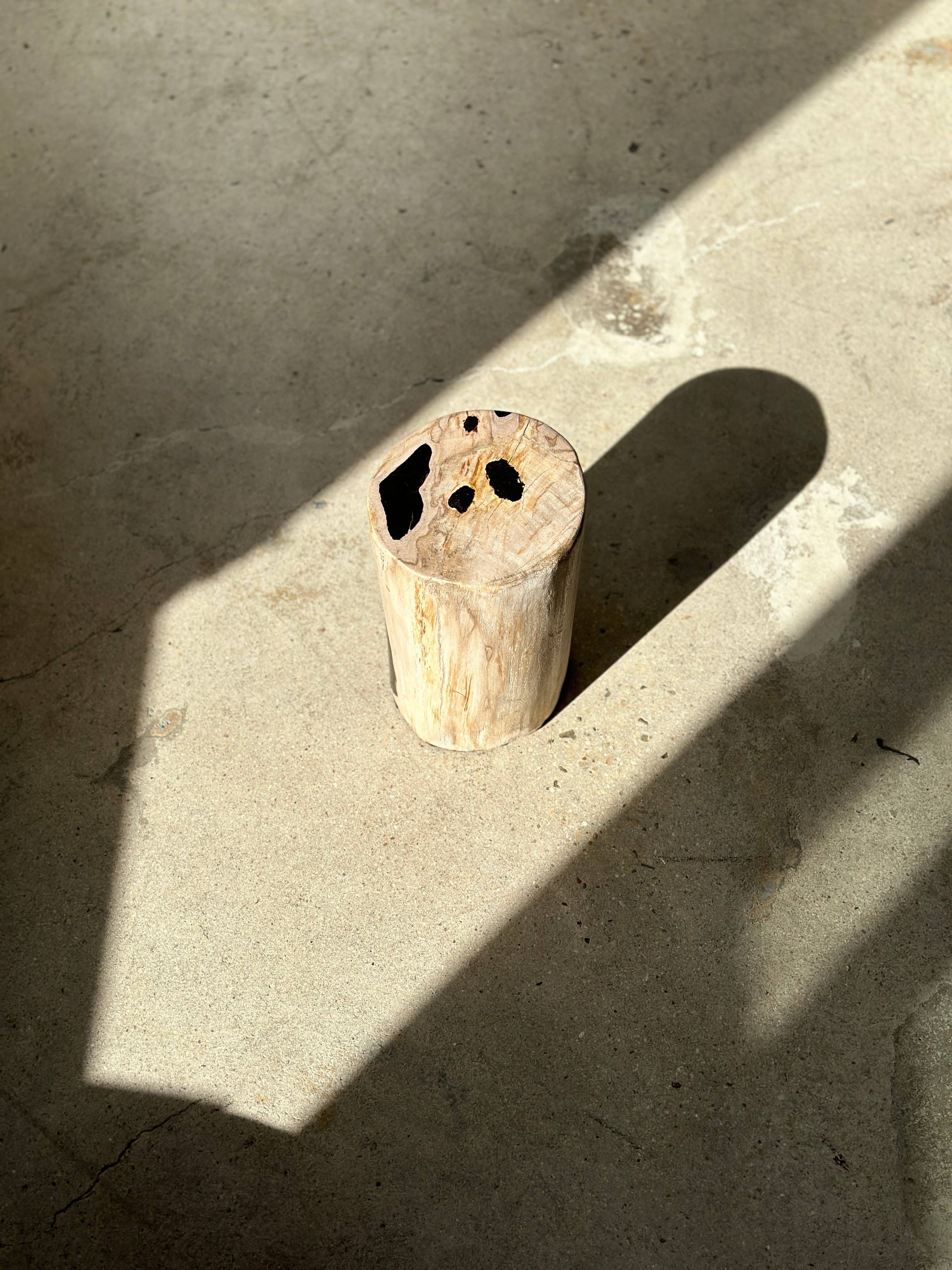 Office Objets - Wholesale Side Table - White petrified wood side table with black spots H:27.5 D:1822