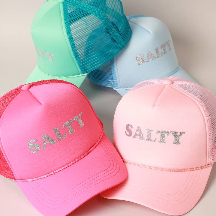 Fashion City - Wholesale Trucker Hat - Women's - Glitter SALTY Printed Foam Trucker Hat