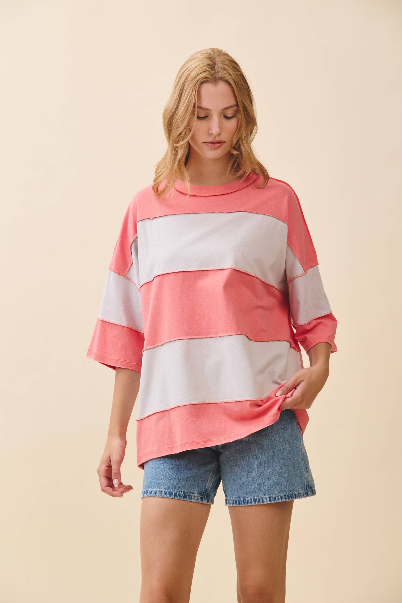 AEMI + CO - Wholesale Knit Top - Women's - 8417FN Polly Color Block Top57