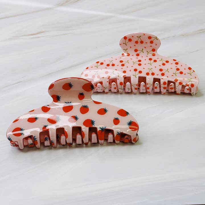 Ellison+Young - Wholesale Hair Clip - Women's - Berry Cherry Hair Claw Set Of 21