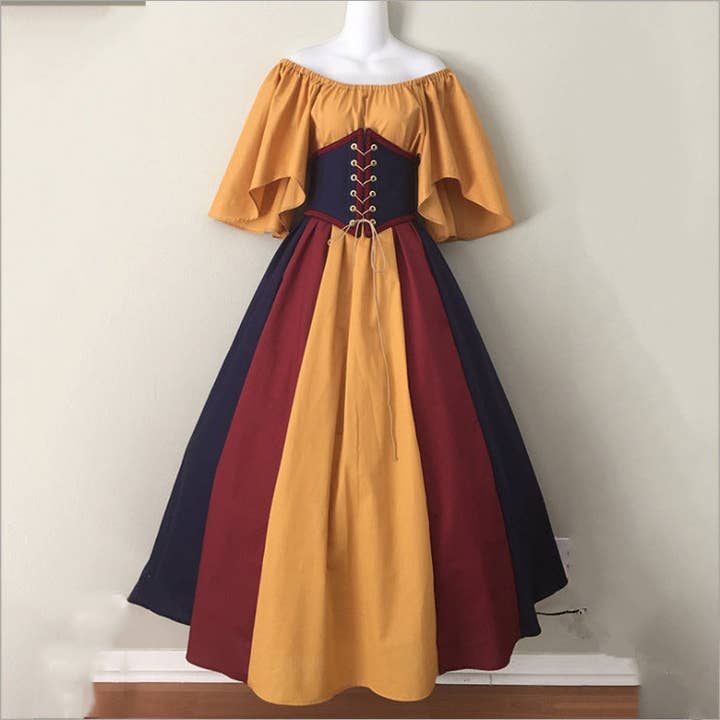 KK Bloom - Wholesale Costume - Women's - Renaissance Waist Big Swing Skirt British Retro Civilian Wear Drama Stage Costumes