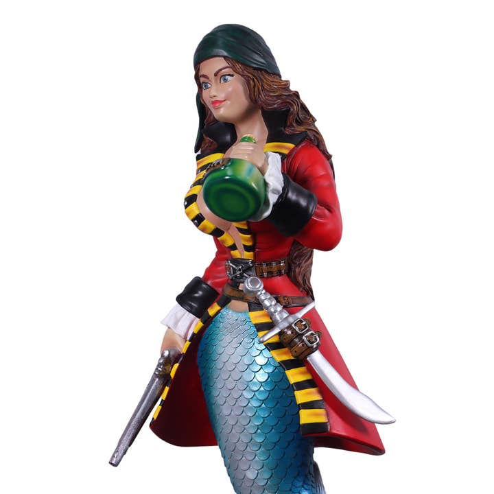 Nautical Tropical Imports - Wholesale Sculpture - Sassea The Renegade Mermaid Pirate Sculpture 5ft Tall 8