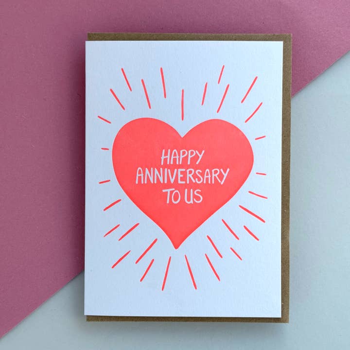 Happy Anniversary To Us, C6 Greeting Card for wholesale by Little Paper Soul