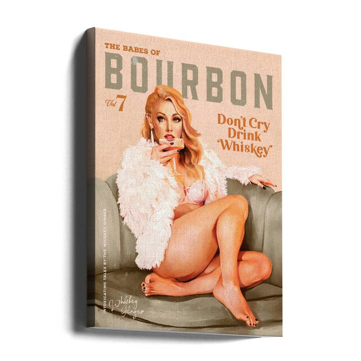 Wall art Babes of Bourbon Vol 7 Sexy Vintage Whiskey Pinup Girl for wholesale by GTA ART