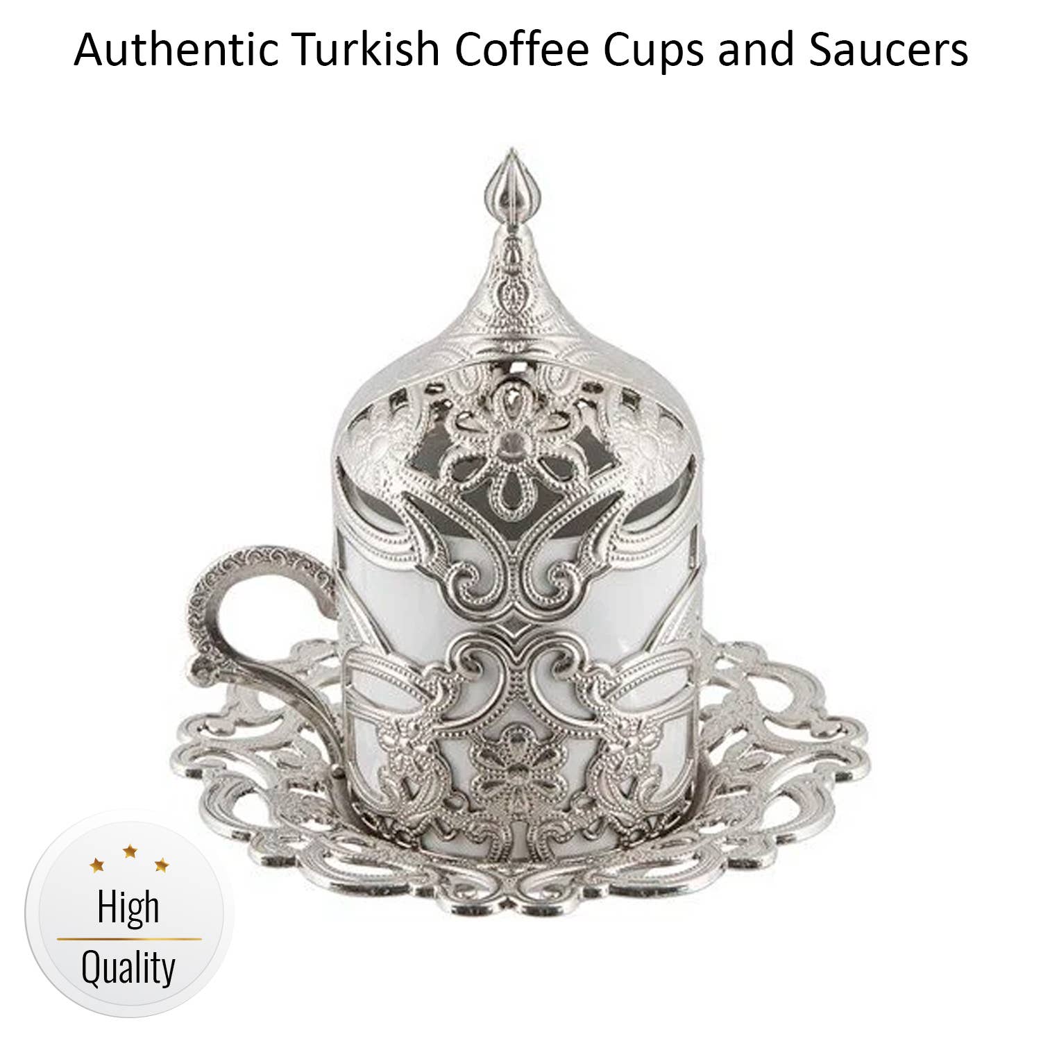 Hakan - Wholesale Coffee/Tea Cup - Floral Turkish Coffee Cups Set of 6, 24 Pieces Set, 2 Oz5