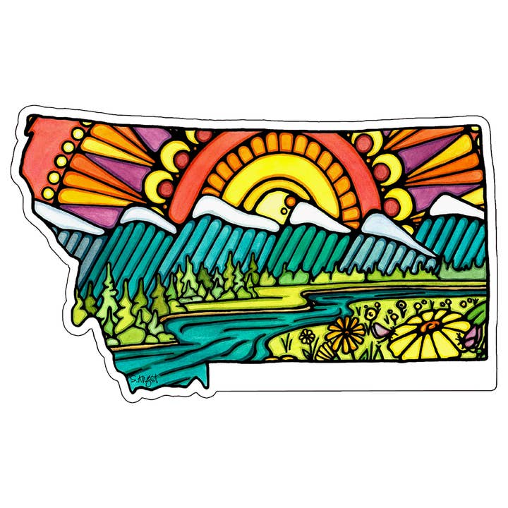 Name Dropped Sticker - Montana for wholesale by Sarah Angst Art