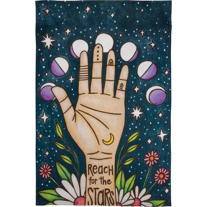 Primitives by Kathy - Wholesale Tea Towel - Reach For The Stars Celestial Kitchen Towel