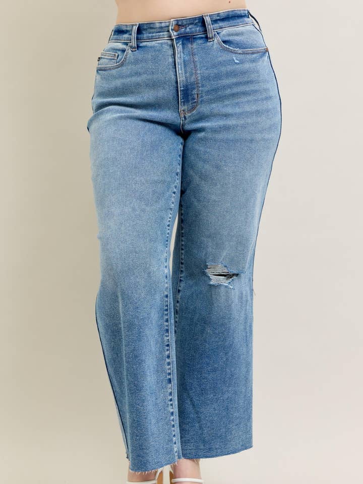 HW Cool Denim Sustainable Cuff BF - PLUS for wholesale by Judy Blue Jeans