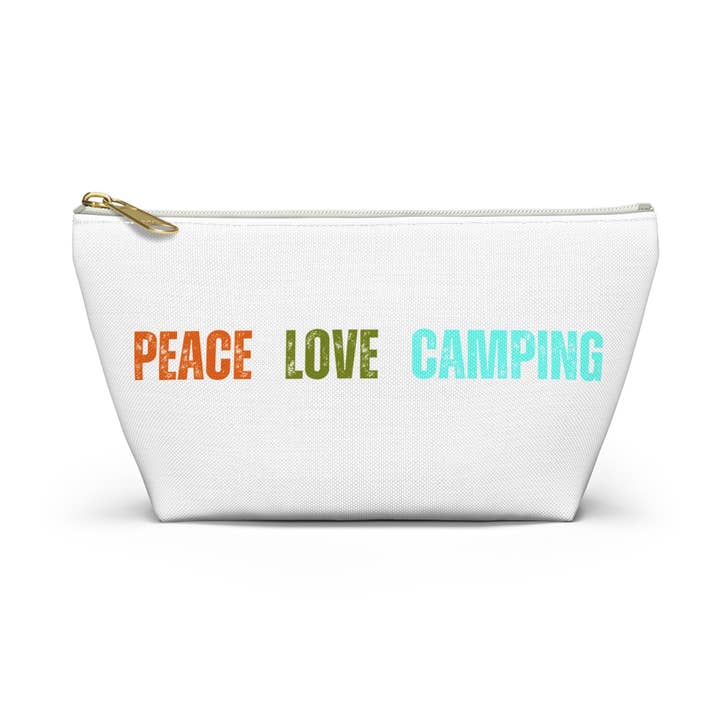 Accessory Pouch – Peace Love Camping – Zipper Travel Bag for wholesale by Restored By Nature Company